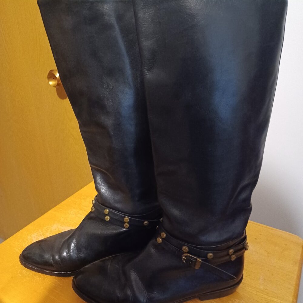 Women's dress boots - black leather - Picture 2 of 3